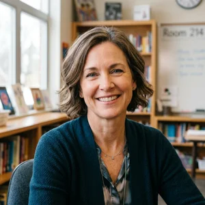 Elizabeth S., smiling warmly outdoors